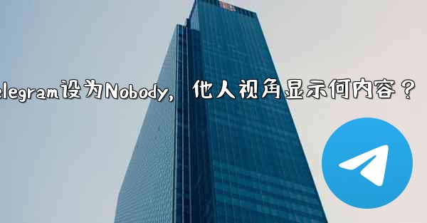 Telegram を「Nobody」に設定すると、他の人には何が表示されますか？-Telegram设为Nobody，他人