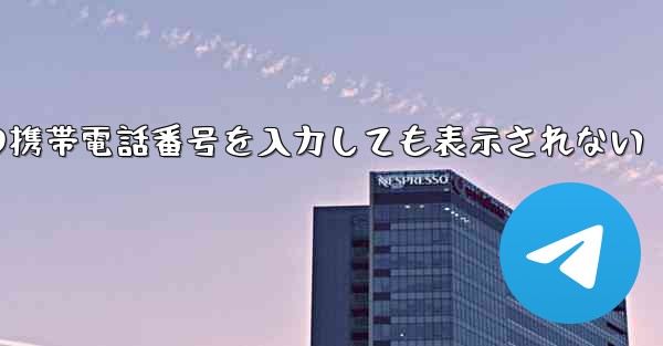 紙飛行機の携帯電話番号を入力しても表示されない