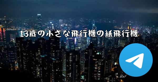 13歳の小さな飛行機の紙飛行機