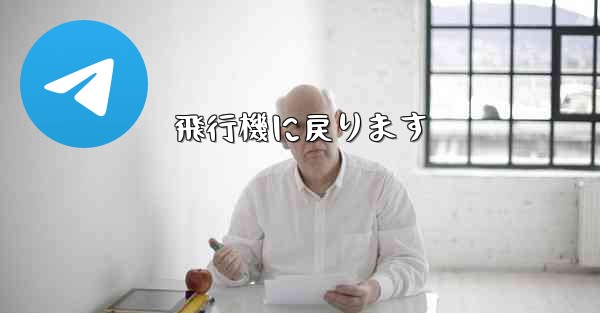 飛行機に戻ります