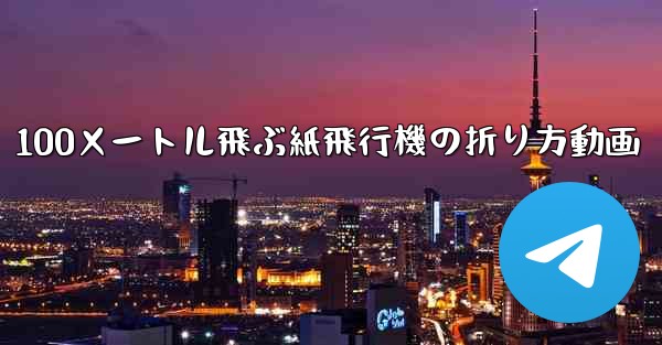 100メートル飛ぶ紙飛行機の折り方動画