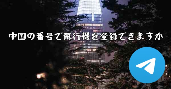 中国の番号で飛行機を登録できますか