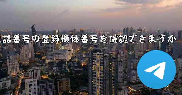 国内携帯電話番号の登録機体番号を確認できますか