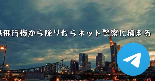 紙飛行機から降りたらネット警察に捕まる