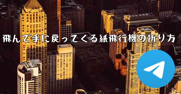 飛んで手に戻ってくる紙飛行機の折り方