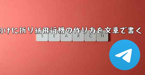 ２年生向けに折り紙飛行機の作り方を文章で書く