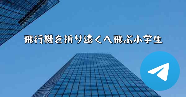 飛行機を折り遠くへ飛ぶ小学生