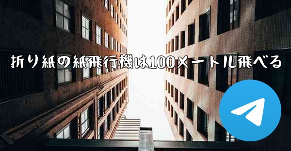 折り紙の紙飛行機は100メートル飛べる