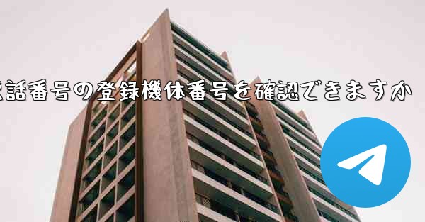 国内携帯電話番号の登録機体番号を確認できますか