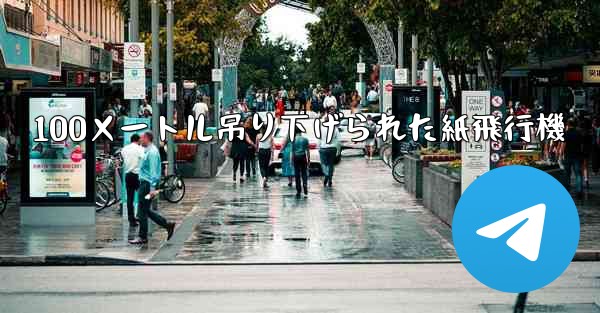 100メートル吊り下げられた紙飛行機