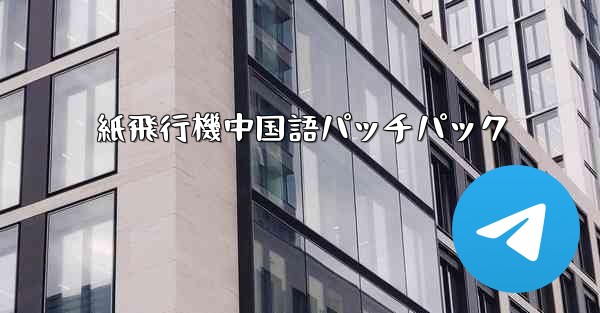 紙飛行機中国語パッチパック